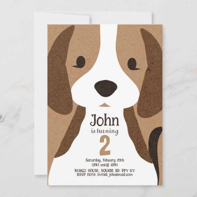 Carte d'anniversaire de chien mignon, personnalise (Devant)