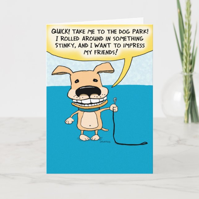Carte d'anniversaire de chien puant amusant (Devant)