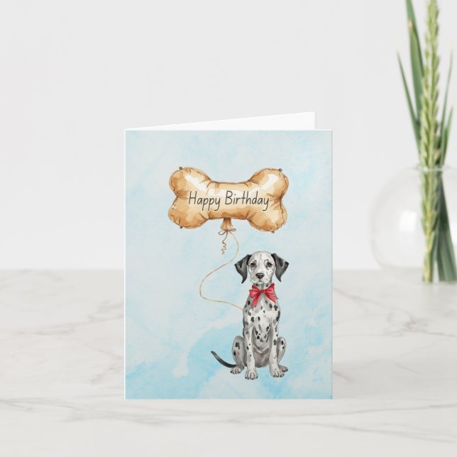 Carte d'Anniversaire de Chiot Dalmatien (Devant)