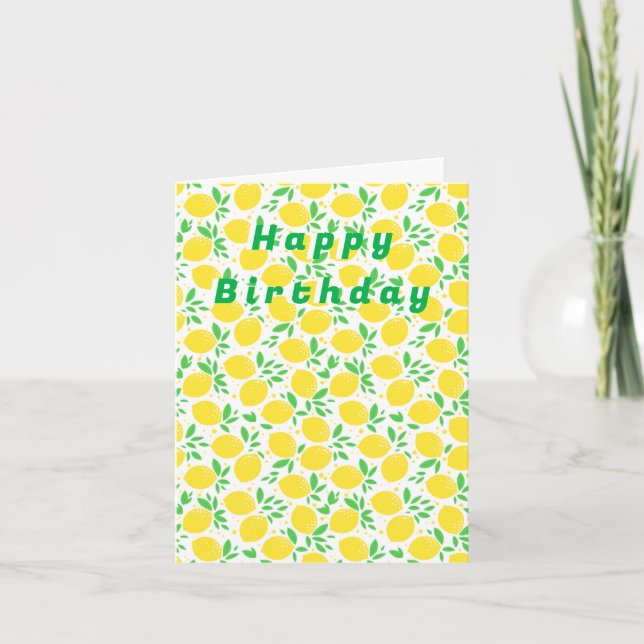 Carte d'anniversaire de citron jaune (Devant)