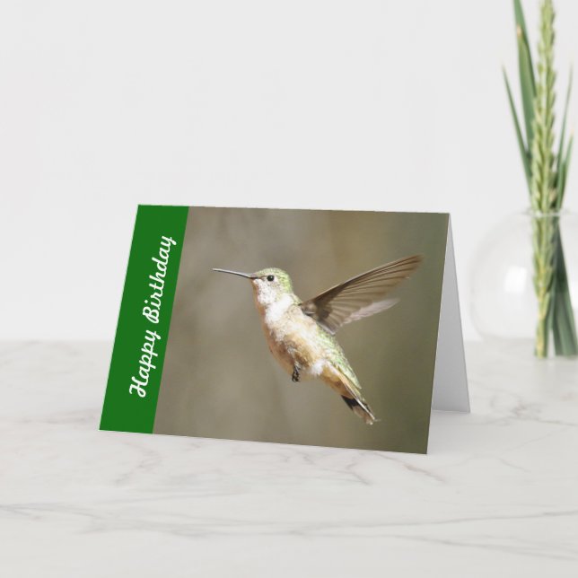 Carte d'anniversaire de colibri (Devant)