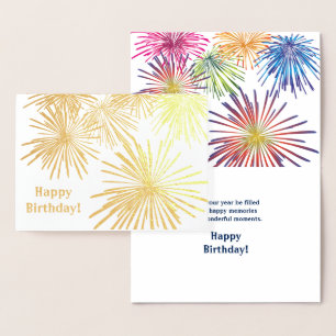 Carte d'anniversaire de conception Fireworks