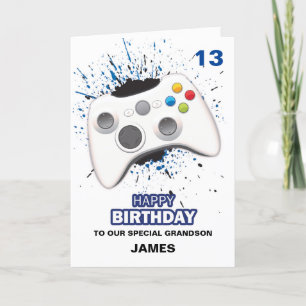 Carte d'anniversaire de contrôleur de jeu personna