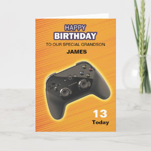 Carte d'anniversaire de contrôleur de jeu personna