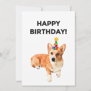 Carte d'anniversaire de Corgi classique