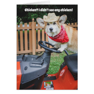 Carte d'anniversaire de corgi d'agriculteur