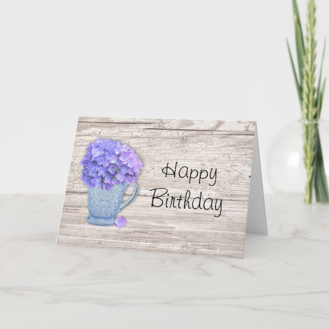 Carte d'anniversaire de Country Hydrangea (Devant)