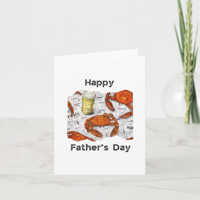 Carte d'anniversaire de crabes à vapeur (Devant)