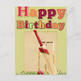 Carte d'anniversaire de cricket