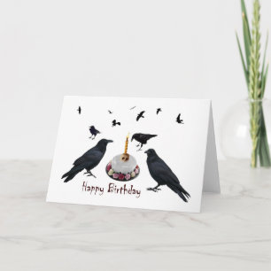 Carte d'anniversaire de Crow Cake