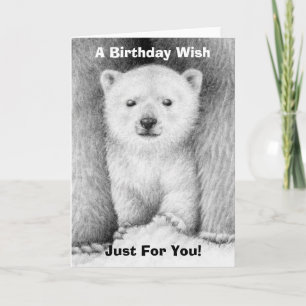 Carte d'anniversaire de CUB d'ours blanc