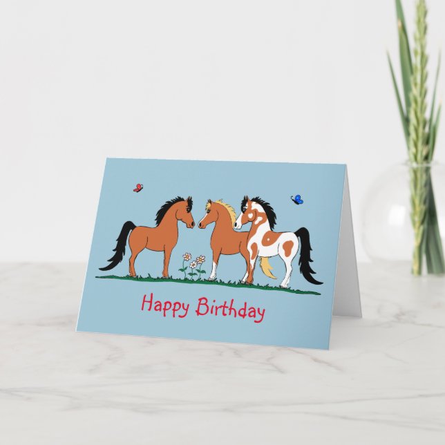 Carte d'anniversaire de Custodie Horse Pals (Devant)