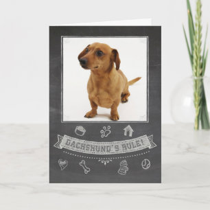 Carte d'anniversaire de Dachshund Chalkboard