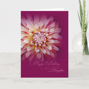 Carte d'anniversaire de dahlia de carte de fille