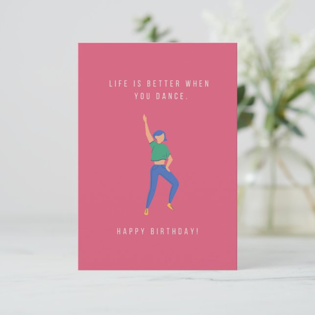 Carte d'anniversaire de danse (Debout devant)