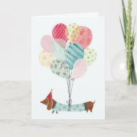 Carte d'anniversaire de Daschund