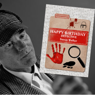 Carte d'anniversaire de détective dossier d'affair