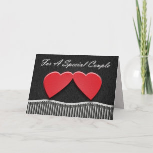 Carte d'anniversaire de deux coeurs