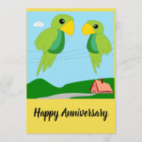 Carte d'anniversaire de deux perroquets