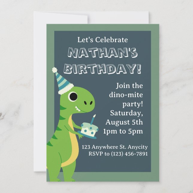 Carte d'anniversaire de Dinosaur (Devant)