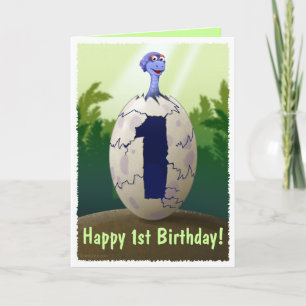 Carte d'anniversaire de dinosaure de bébé
