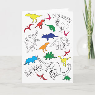 Carte d'anniversaire de dinosaure d'enfants