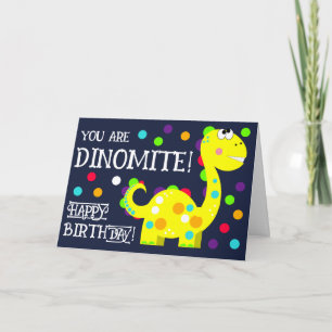Carte d'anniversaire de dinosaures pour enfants