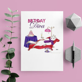 Carte d'anniversaire de diva d'anniversaire