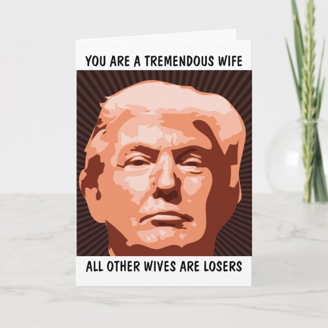 CARTE D'ANNIVERSAIRE DE DONALD TRUMP POUR FEMME IN (Devant)