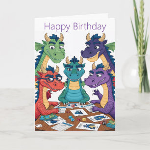 Carte d'anniversaire de dragon drôle