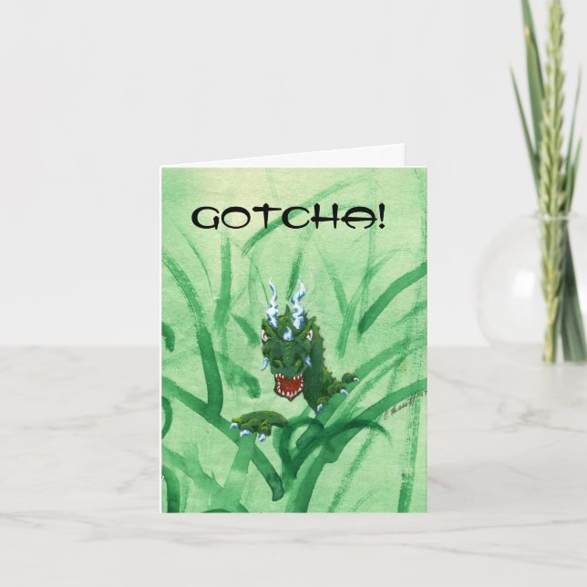 Carte d'anniversaire de dragon surprise (Devant)