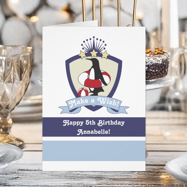 Carte d'Anniversaire de enfant du club de natation (Créateur téléchargé)