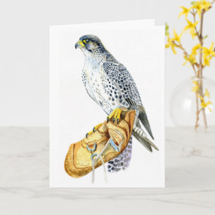Carte d'anniversaire de faucon Saker/Gyr