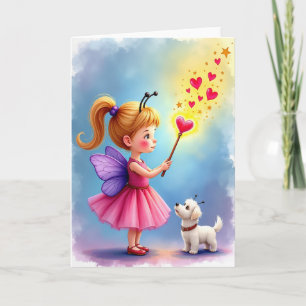 Carte d'anniversaire de fée fantaisiste