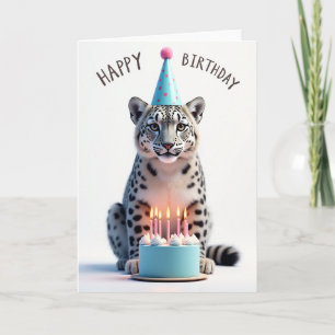 Carte d'anniversaire de félin tacheté