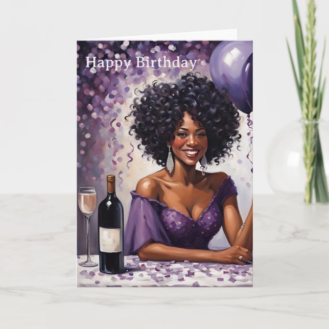Carte d'anniversaire de femme afro-américaine (Devant)