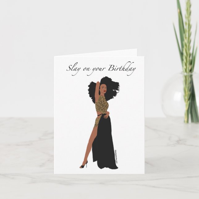 Carte d'anniversaire de femme noire (Devant)