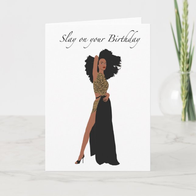 Carte d'anniversaire de femme noire (Devant)