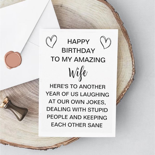 Carte d'anniversaire de femme Rude du mari / cadea (Rude Wife Birthday Card from Husband / Humor gift)