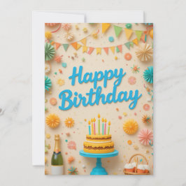 Carte d'anniversaire de fête colorée