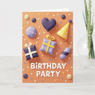 Carte d'anniversaire de fête fantaisiste
