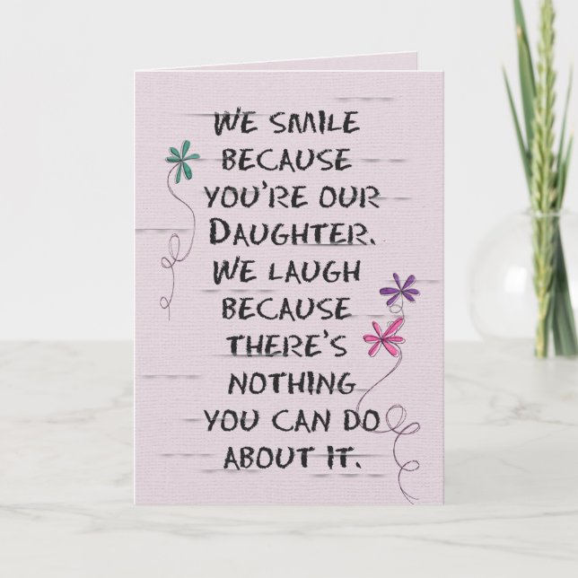 Carte d'anniversaire de fille avec fleurs pailleté (Devant)