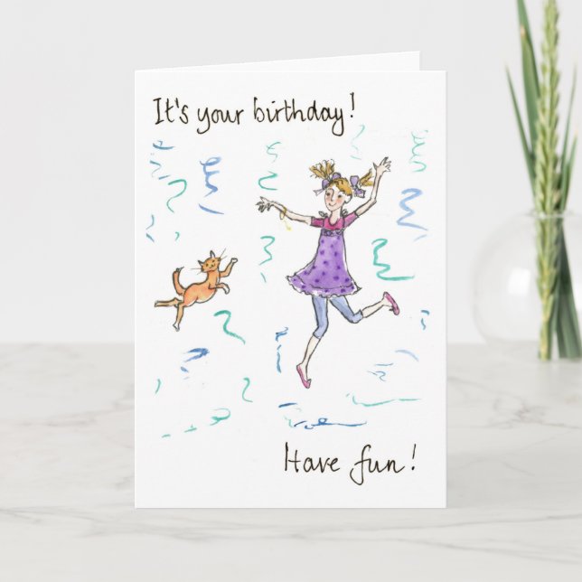 Carte d'anniversaire de fille de danse (Devant)
