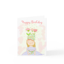 Carte d'anniversaire de fille de fleurs