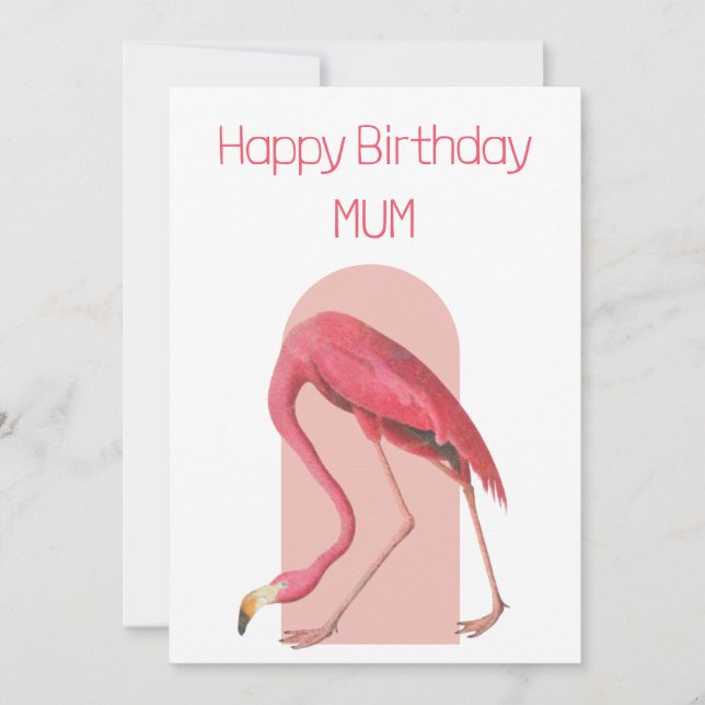 Carte d'anniversaire de flamingo rose vintage (Devant)