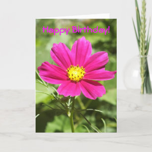 Carte d'anniversaire de fleur de cosmos