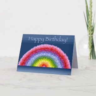 Carte d'anniversaire de floraison d'arc-en-ciel