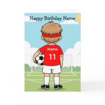 Carte d'anniversaire de football garçon chemise ro