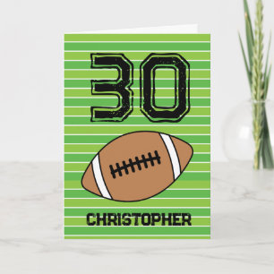 Carte d'anniversaire de football vert 30e