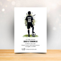 Carte d'anniversaire de football vue arrière en aq